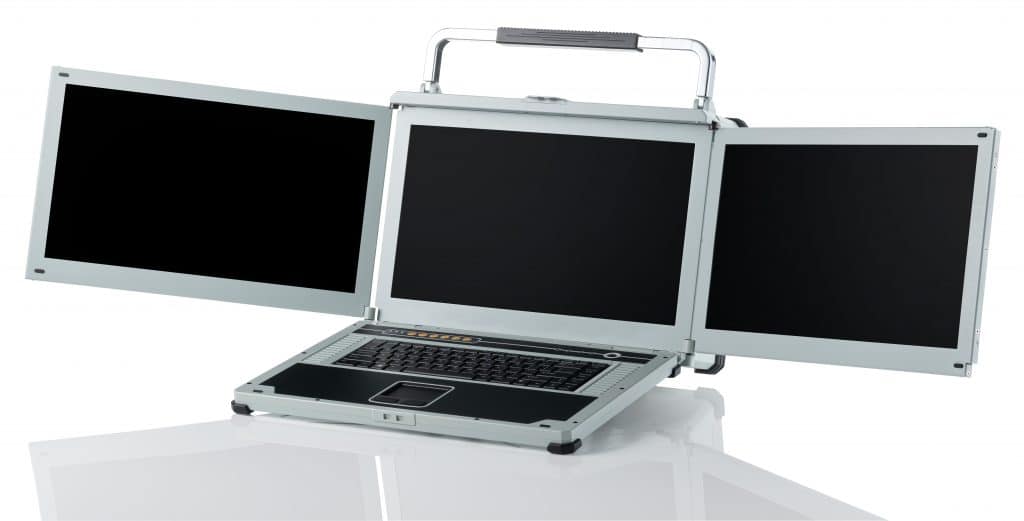 Triple screen rugged portable